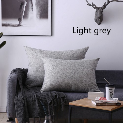 2pcs Cushion Cover Pillow Cases Solid Color Large Rectangle Sofa Car Home Decor - Picture 1 of 24