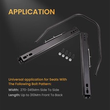 25Mm Universal Road Race Bucket Seat Runners Sliders Subframe DUAL LOCK