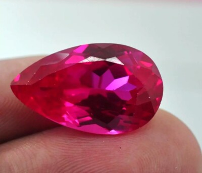 CERTIFIED 50.60 Ct+ NATURAL Glossy PINK Sapphire PEAR Cut Loose Gemstone