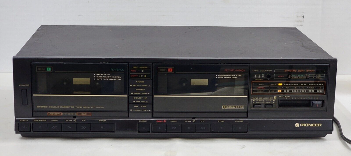 PIONEER CT-1170W Stereo Double Cassette Tape Deck (Deck A Works