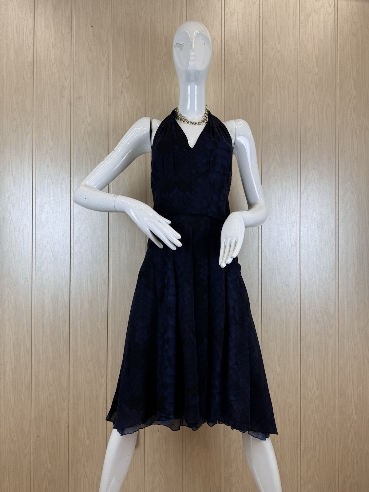 SAINT LAURENT Abito Yves Saint Lauren in seta scollo alto