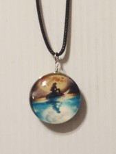 Mermaid Doublesided Pendant Charm / 17" 2" chain Necklace Rope 02