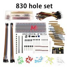 Electronics Component Basic Starter Kit 830 tie-points Breadboard Power Supply