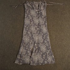 NWT $138 Madewell Dress Tie-Back Button-Front Midi in Archival Floral Blue Gray