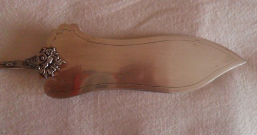 Antikes französisches Vintage gestempeltes Silber FISCH oder Kuchen, Serviermesser, 19. Jahrhundert - Bild 8 von 12