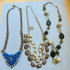 Statement Necklace Lot See Description For Details