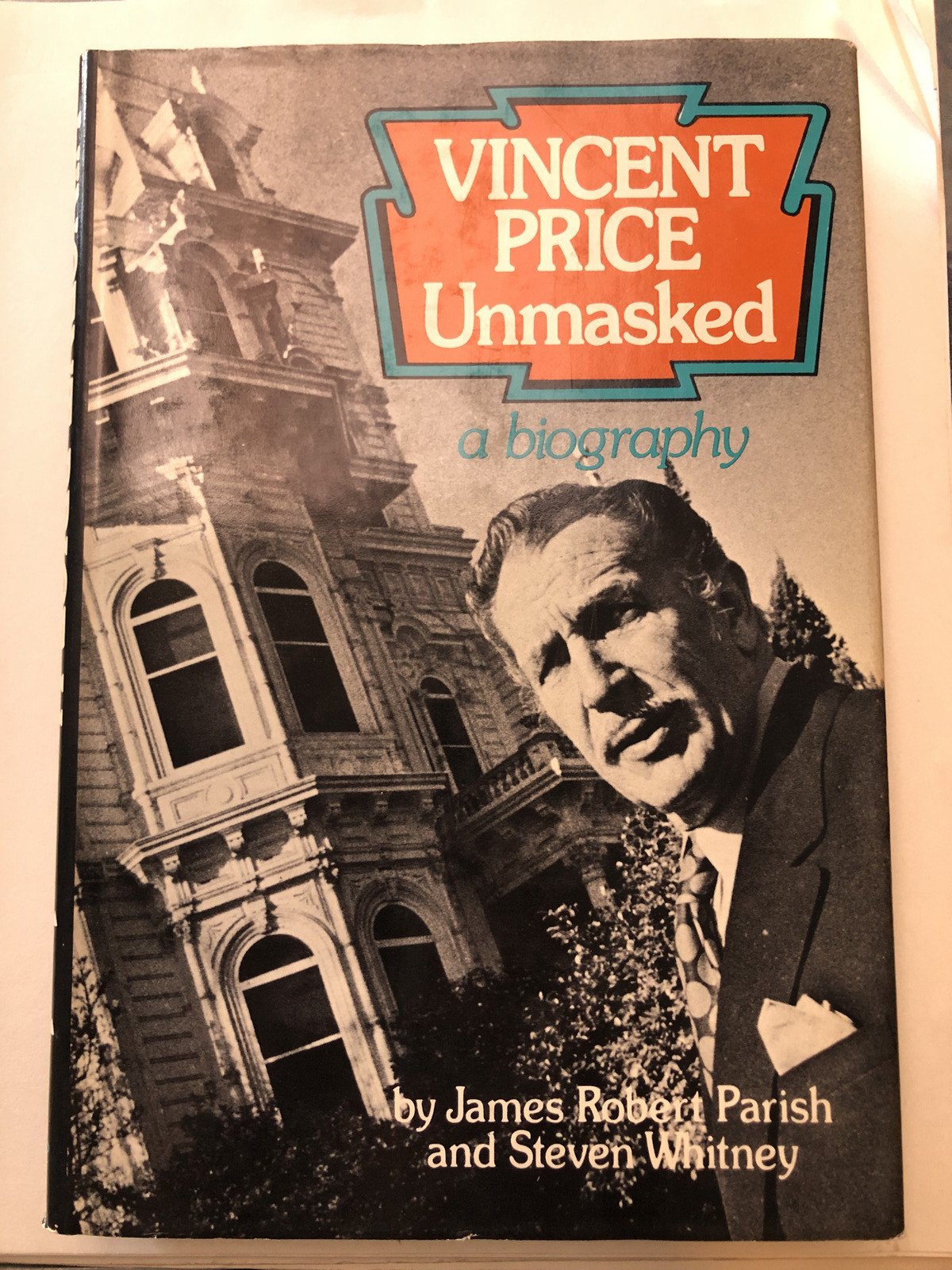 VINCENT PRICE UNMASKED : A BIOGRAPHY by Parish & Whitney 1974 HCDJ 1st pressing