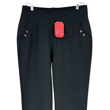 Womens Stretch Smart Pull On Slim Fit Mid Rise Ladies Office Work Trousers