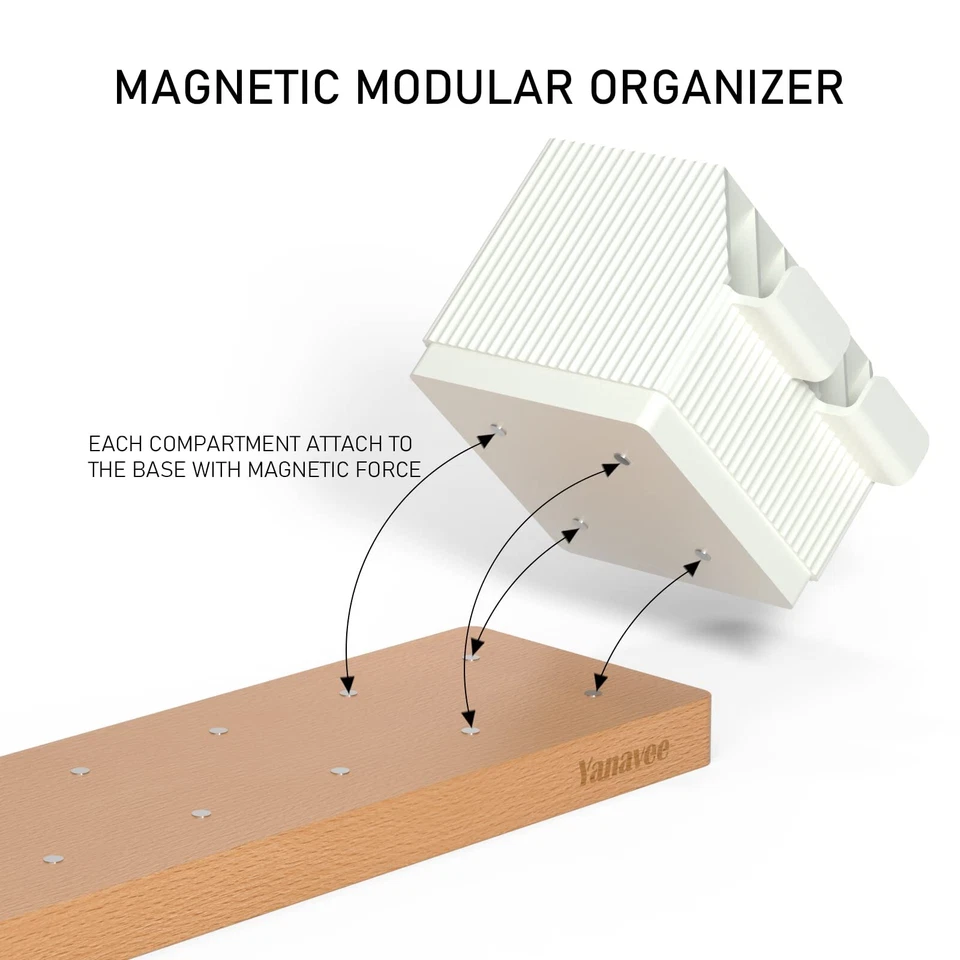 Schreibtisch Organizer Schreibtischorganizer Holz Büro Organizer Einstellbare... - Bild 3 von 4