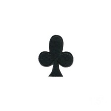 Large Club Card Suit Patch Set Poker Win Symbol Embroidered Iron On Applique
