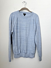J Crew Men's Blue Pullover Long Sleeve Raglan Sweater Budded Crewneck Large