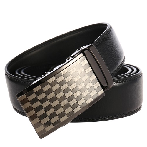 Hot Sale Men's Cow Leather Belt Automatic Buckle Belt Ratchet Strap Gift Dress E - Foto 11