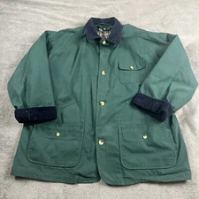 GreatLand Barn Chore Coat Size Xl Extra Large  Green Corduroy Collar 90s Dadcore