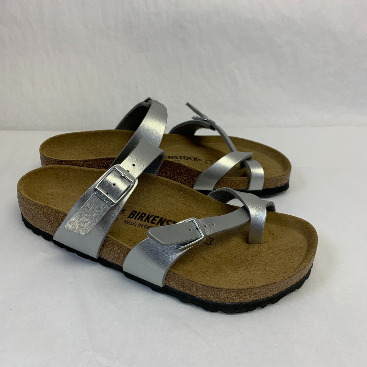 Birkenstock New without Box Mayari Silver Birko-Flor Narrow