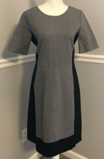 J Crew Dress Women’s Size 10 short sleeve sheath gray black