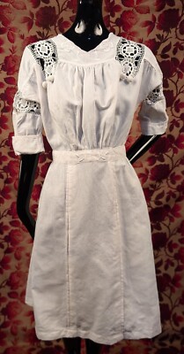 chinese dress ladies Love Brand & Co. Women's White Sapodilla Linen Shirt Dress main image 1