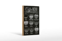 Holzschild Kaffee 12X18 Cm Coffee Menu Espresso Latte Flat Deko Schild