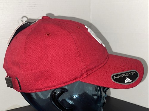 Cappello berretto da palla Indiana Hoosiers NCAA Adidas vestibilità regolabile rosso cotone slouch nuovo con etichette - Foto 5 di 11