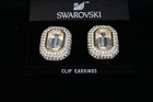 Swarovski Crystal Rectangular Octagon Gold Tone Clip On Earrings — photo 5