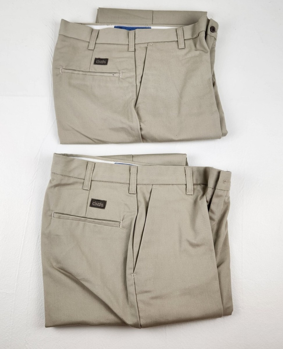 Lot of 2 Cintas Beige Work Pants Comfort Flex 945-62 Size 30
