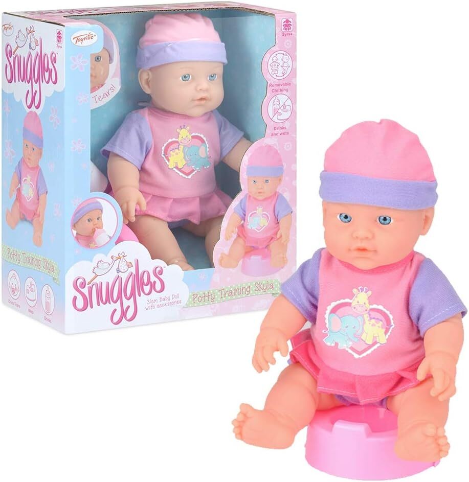 Куколка Toyrific Snuggles с аксессуарами, функцией плакать, пить и мочиться, Горшок