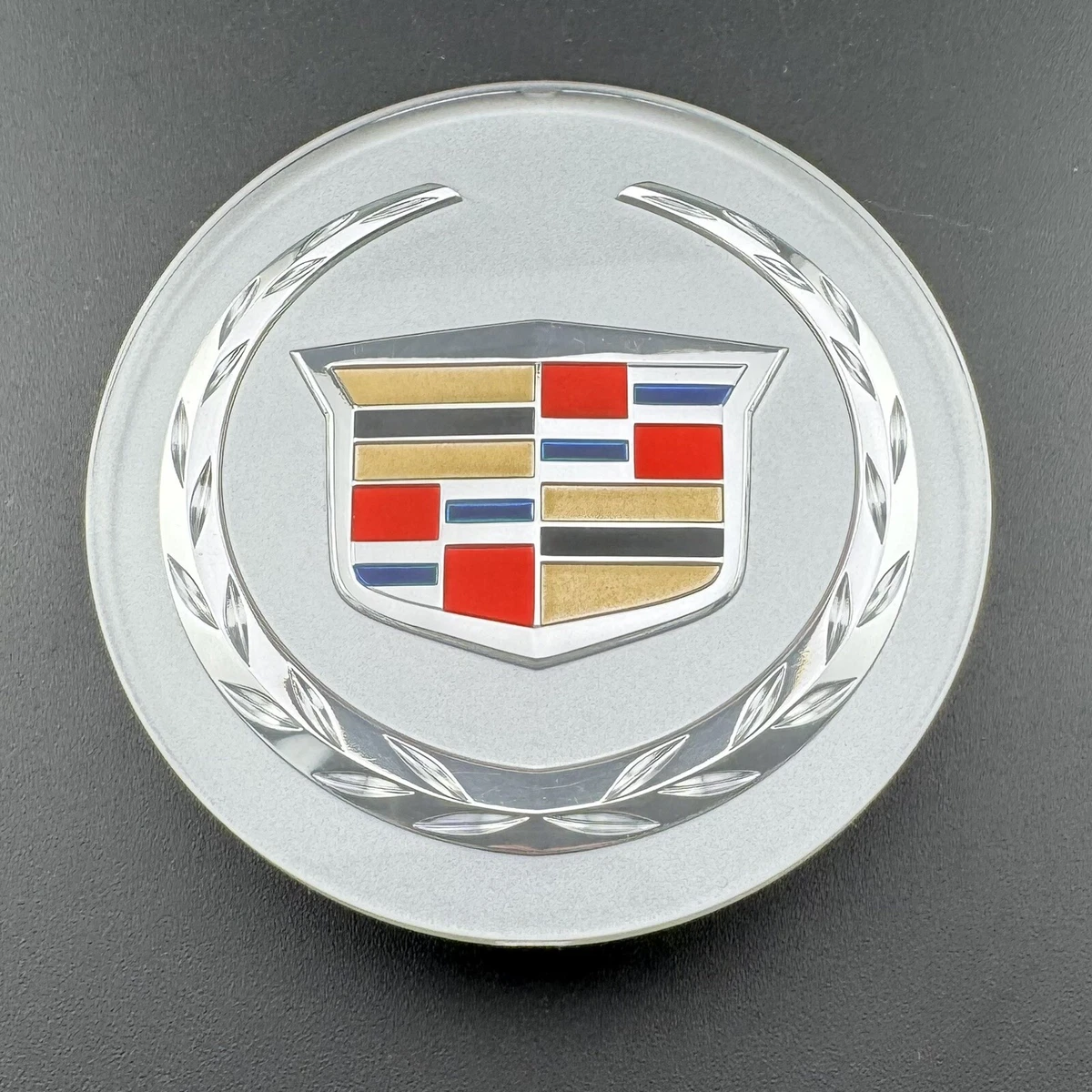 4x Silver Center Hub Rim Caps For Cadillac – Fits ATS, CTS, CT6, XT5, SRX, XTS (66mm)