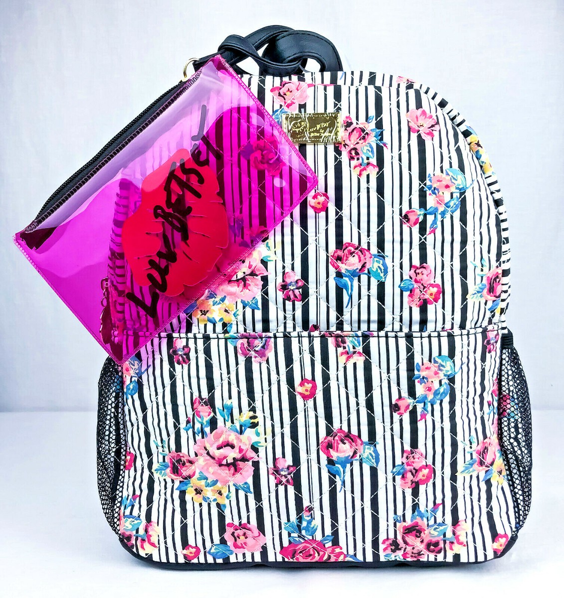 Luv Betsy by Betsy Johnson 
Black and White Quilted Backpack 12”x12” Betsey Johnson Backpack Black Bags & Handbags for Women for  main image 2