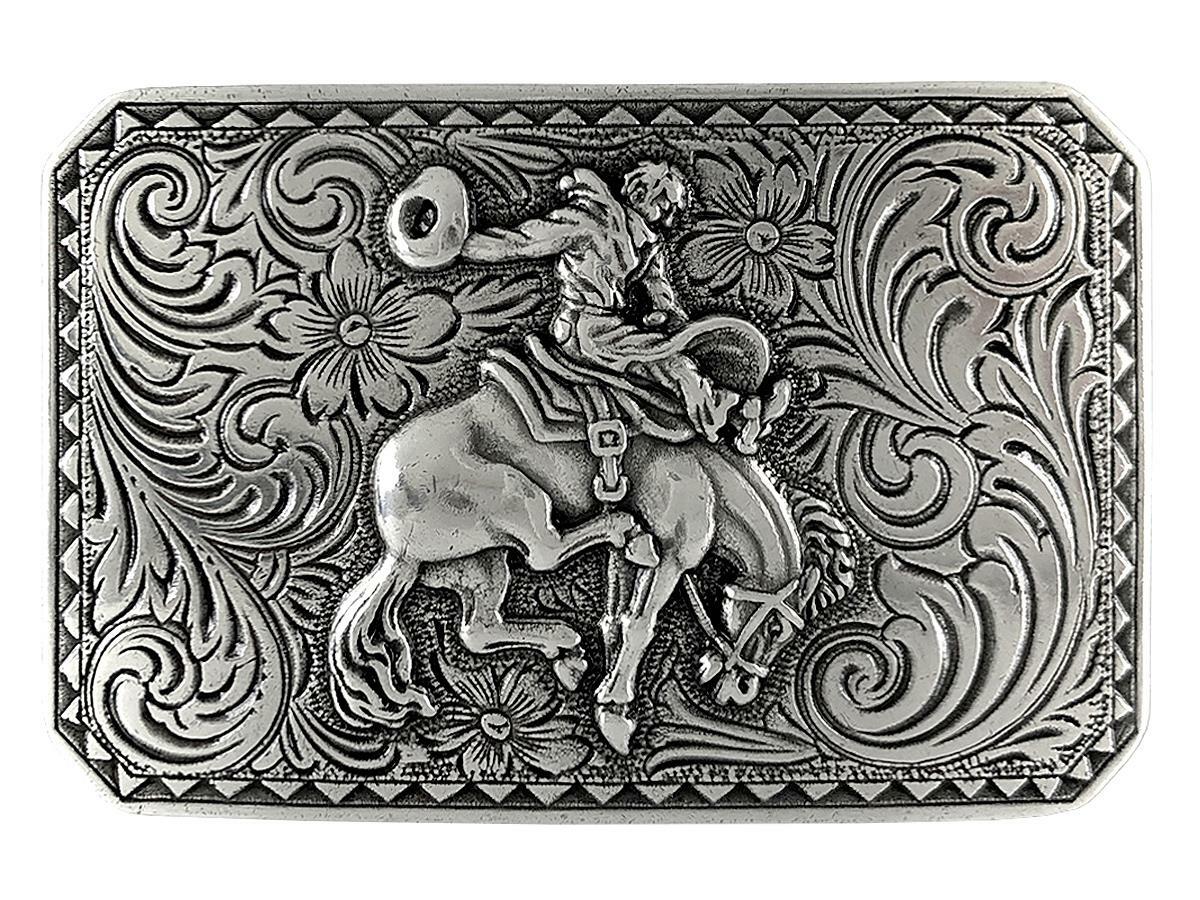 WROUGHT BUCKLE COWBOY BELT SIZE 34 Square Vintage Large Cowboy Western Belt Buckle main image 2