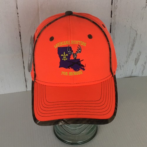 Louisiana Hunters for Heroes Cap Hat Adult Adjustable Strapback Hunter Orange