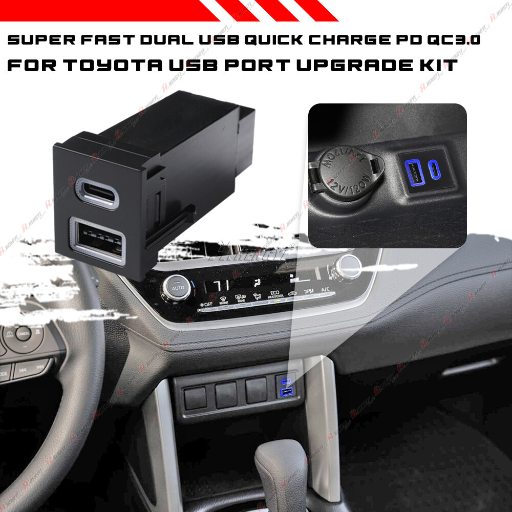 For Toyota Tundra 21-24 RAV4 2018-2024 USB-C PD +USB-A QC3.0 Quick