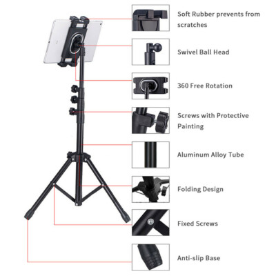 Supporto Universale Per Treppiede E Telefono - Clip Regolabile Con Rotazione 360° E Vite 1/4 Pollice Per Smartphone E IPhone - 4