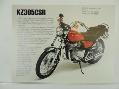 Vintage 1981 Kawasaki KZ250 CSR Motorcycle Dealer Brochure Vintage 1981 Kawasaki KZ250 CSR Motorcycle Dealer Brochure