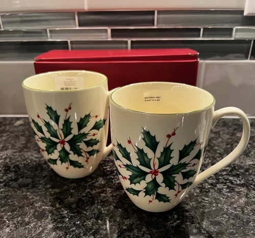 NEW IN BOX Lenox Christmas Holiday  Coffee Mug Set 