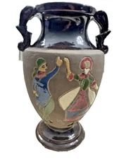 VTG Corund Romanian Pottery  Korund Pitcher Jug Hand Painted Folk Art Romania