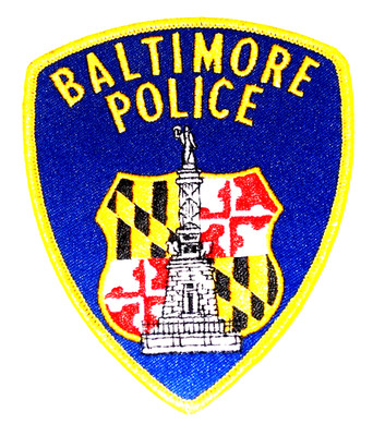 BALTIMORE MARYLAND MD Police Patch STATUE CHEVRON VINTAGE OLD MESH 3F