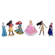 Disney Princess 3" PVC Figures Lot Of 6 Cake Toppers Frozen Brave Cinderella Etc