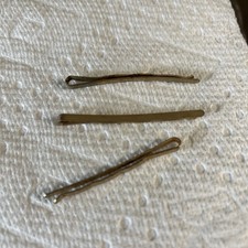 Vintage brass bobby pins antique used for hair rollers a lot of three