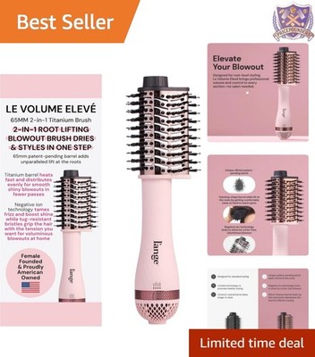 Titanium Hair Dryer Brush 65MM Teardrop Shape Ionic Frizz-Free Styling 3 Heat