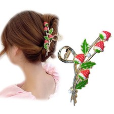 4 Inch Strawberry Metal Hair Claw Clip Strong Non Slip Accessories 1 PC