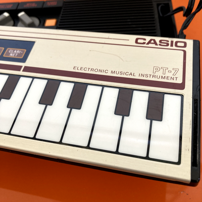 Casio PT-7 Synthesizer Ribbon Keyboard Tested Working Rare Black