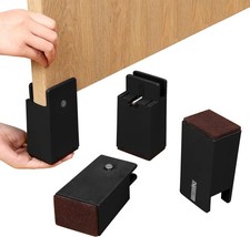 Ezprotekt Adjustable Bed and Furniture Risers with 4 inch, 4 Inch- Black 