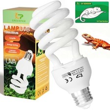 Reptile UVB Bulb 15.0 15W, Compact Fluorescent Light E26 Base UVB15.0 26 Watts