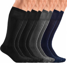 4 Pairs Thin Silk Socks Men, Non-Slip Striped Nylon Mens Sheer Socks, Silky C...