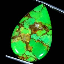 20.30Cts Lab-Created Nice Green Copper Turquoise Pear Cabochon 18X28X4MM