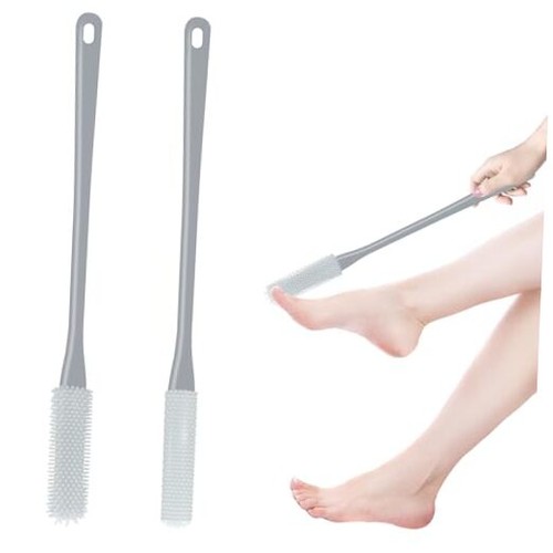  2er Pack Zehenreinigungsbürste, Silikon Fußschrubber für Dusche mit 15,7" Länge  - Bild 1 von 7