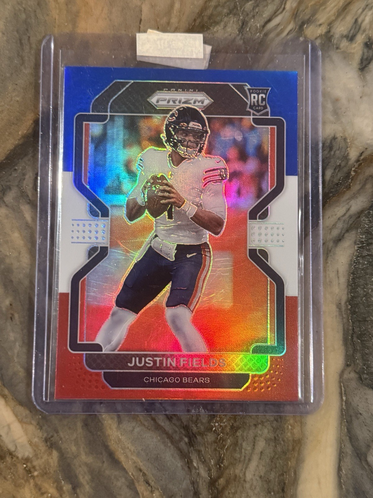 2021 Panini Prizm Justin Fields Rookie Red White & Blue Prizm RC #334 Bears