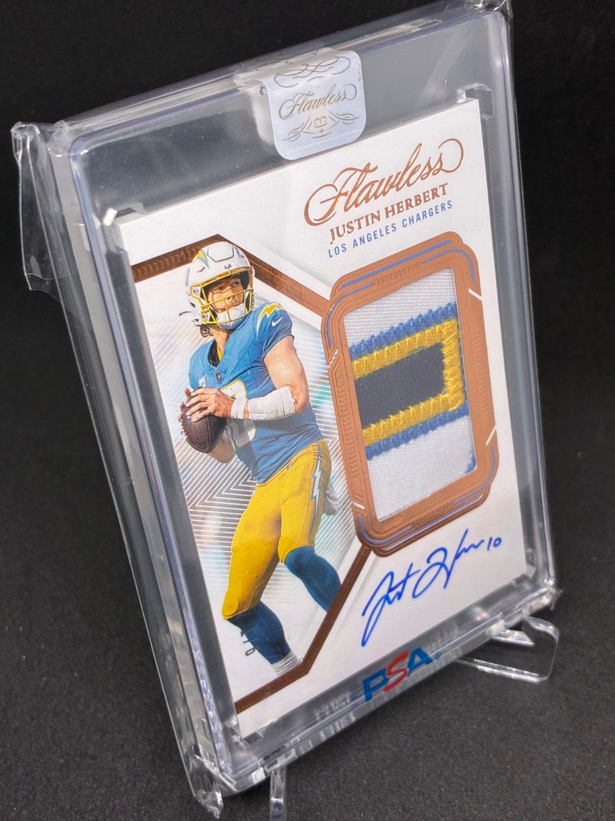 2023 Panini Flawless #PA-JHE Justin Herbert /6 Auto Relic Chargers Football view 4