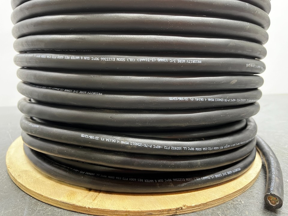PRIORITY – 12-03SOOW-COR – SOOW Cable 12 AWG 3 Conductor (Black) 90C | eBay