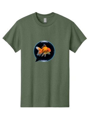 Goldfish-In-Speech-Bubble Mens Graphic Tee, 100% Cotton, Casual Summer Wear