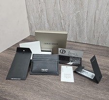 Giorgio Armani Wallet Credit Card Holder New In Box w COA Leather